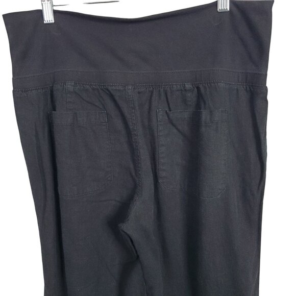 Old Navy Size LP Large Petite Pants Linen Blend Wide Leg Flowy High Roll Waist - Picture 7 of 11